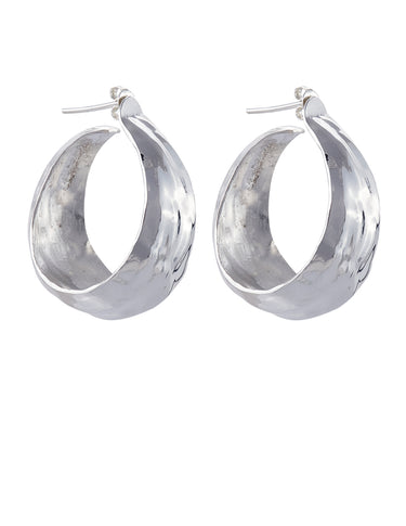 Arracada Ovaladas Martilladas plata